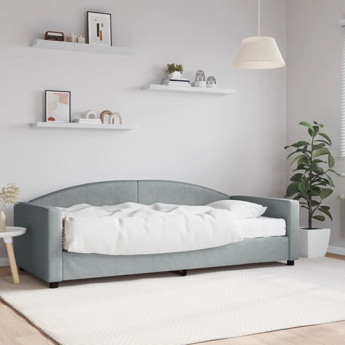 Pat de zi cu saltea, gri deschis, 90x200 cm, textil - WALTI WALTI
