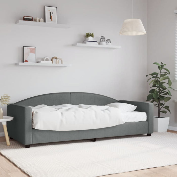 Pat de zi cu saltea, gri închis, 90x200 cm, textil - WALTI WALTI