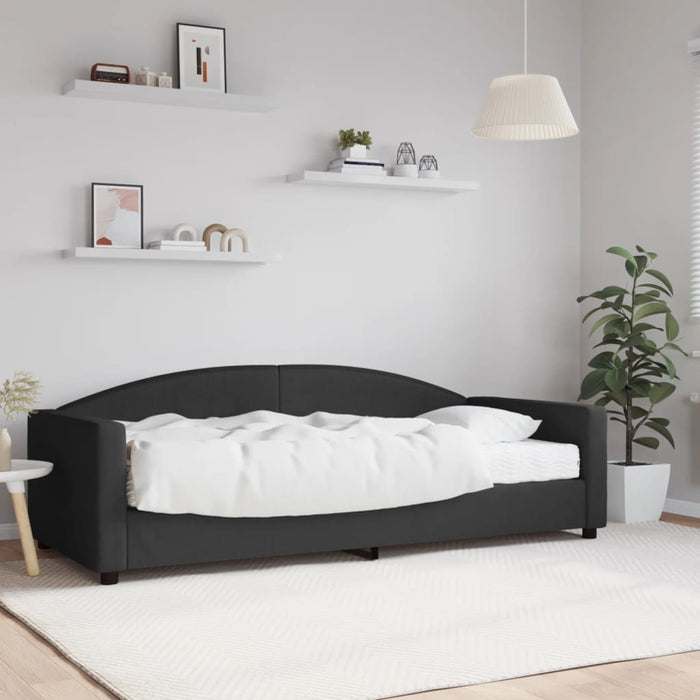 Pat de zi cu saltea, negru, 90x200 cm, textil - WALTI WALTI