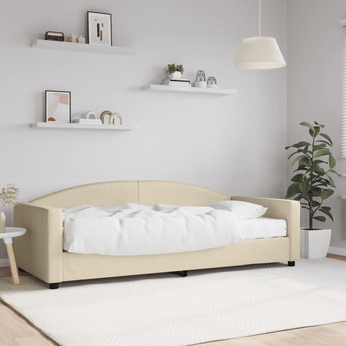 Pat de zi cu saltea, crem, 90x200 cm, textil - WALTI WALTI