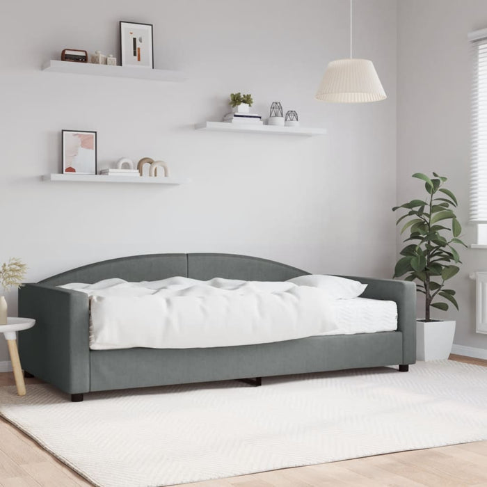 Pat de zi cu saltea, gri închis, 100x200 cm, textil - WALTI WALTI