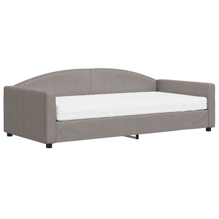 Pat de zi cu saltea, gri taupe, 100x200 cm, textil - WALTI WALTI