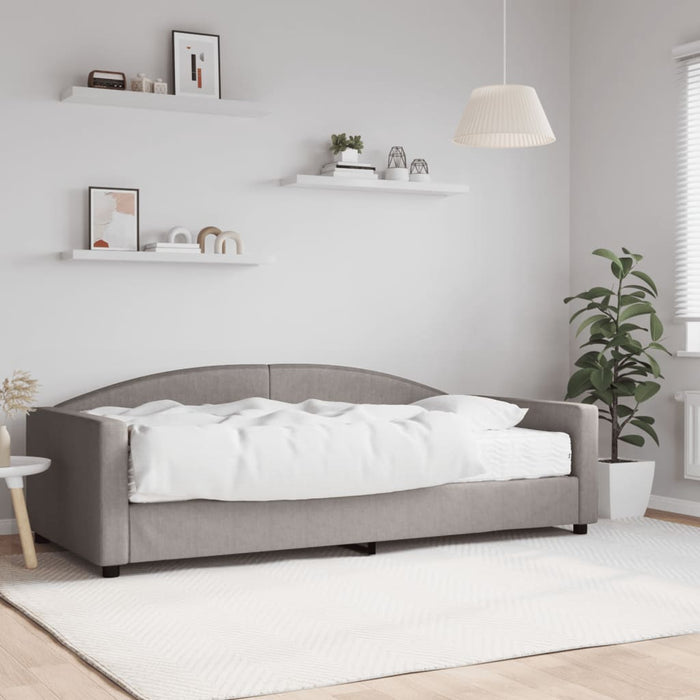 Pat de zi cu saltea, gri taupe, 100x200 cm, textil - WALTI WALTI