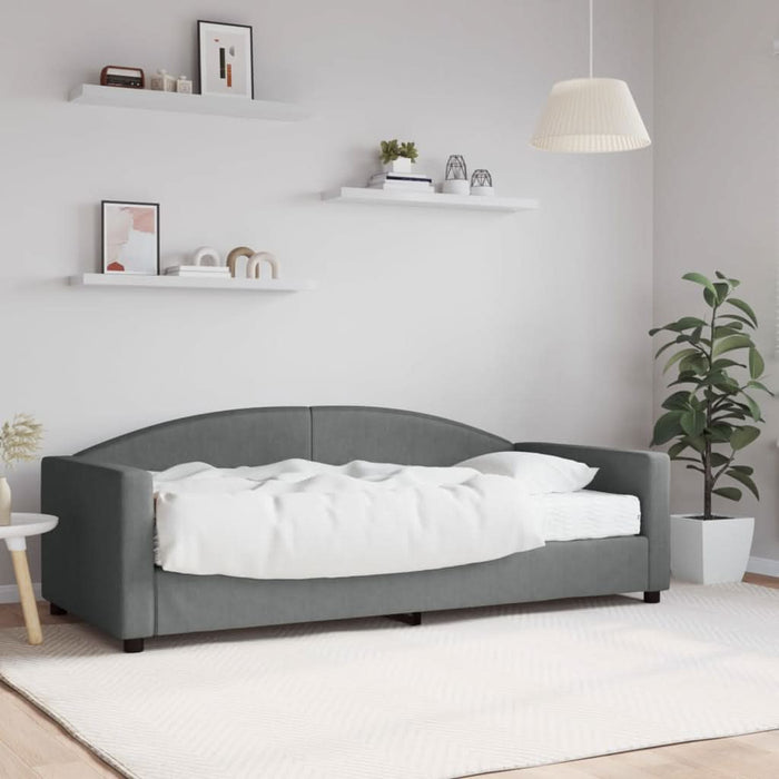 Pat de zi cu saltea, gri închis, 90x190 cm, textil - WALTI WALTI