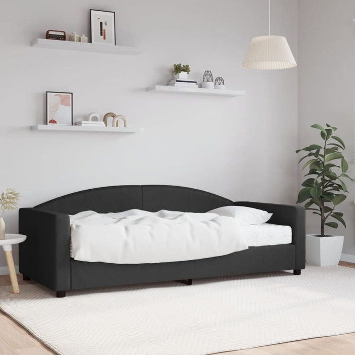 Pat de zi cu saltea, negru, 90x190 cm, textil - WALTI WALTI