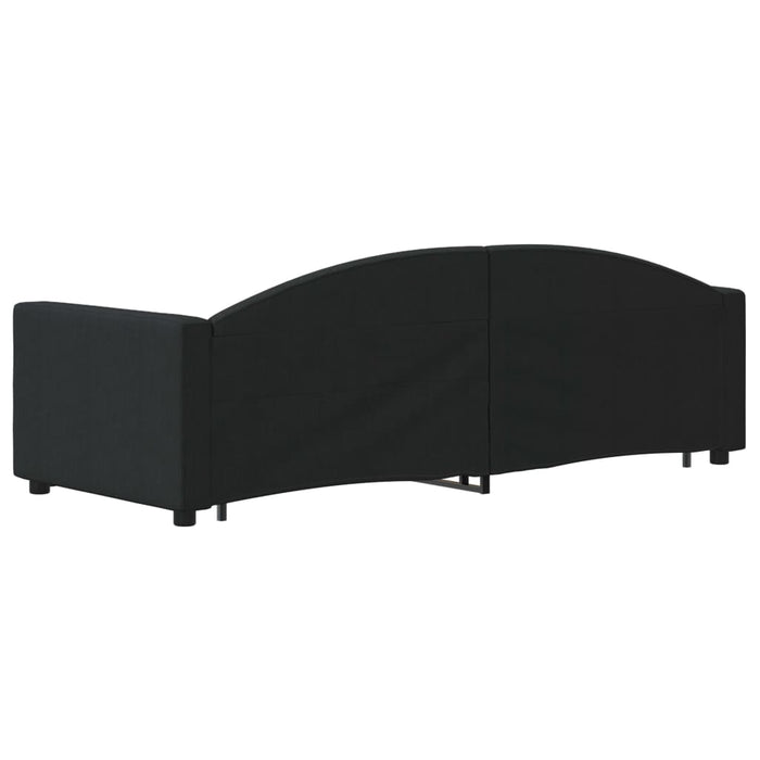 Pat de zi cu extensie, negru, 80x200 cm, textil - WALTI WALTI