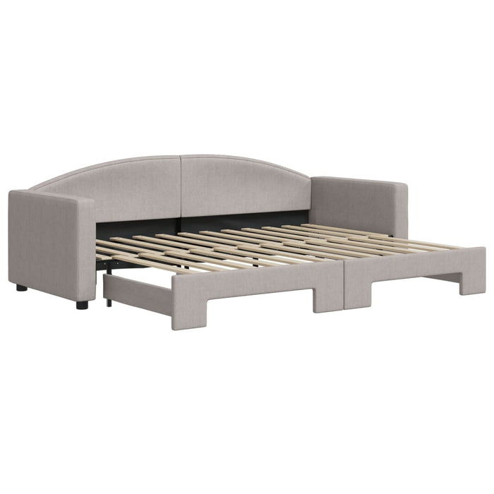 Pat de zi cu extensie, gri taupe, 80x200 cm, textil - WALTI WALTI