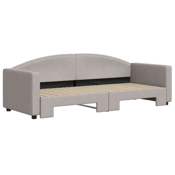 Pat de zi cu extensie, gri taupe, 80x200 cm, textil - WALTI WALTI