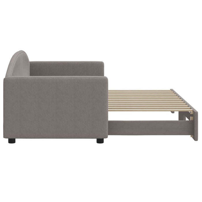 Pat de zi cu extensie, gri taupe, 80x200 cm, textil - WALTI WALTI