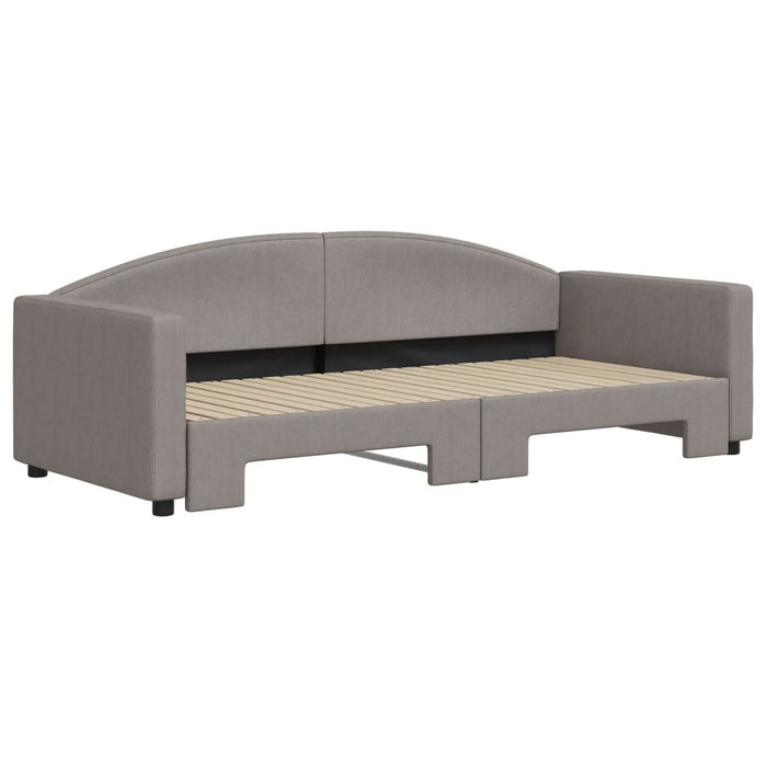 Pat de zi cu extensie, gri taupe, 90x200 cm, textil - WALTI WALTI