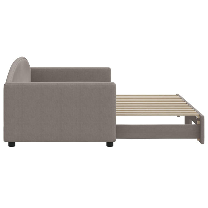 Pat de zi cu extensie, gri taupe, 90x200 cm, textil - WALTI WALTI