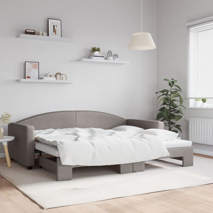Pat de zi cu extensie, gri taupe, 90x200 cm, textil - WALTI WALTI