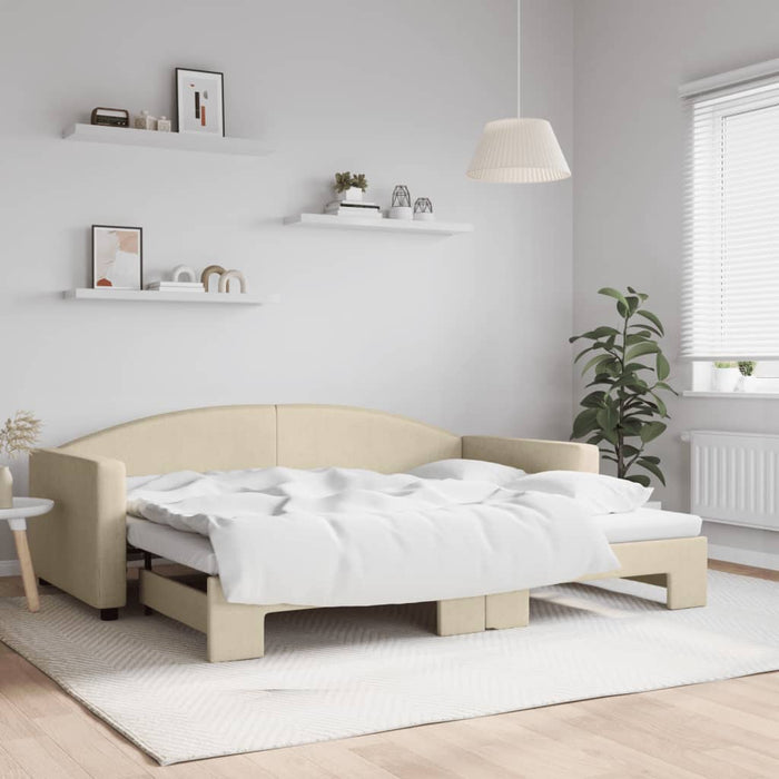 Pat de zi cu extensie, crem, 90x200 cm, textil - WALTI WALTI
