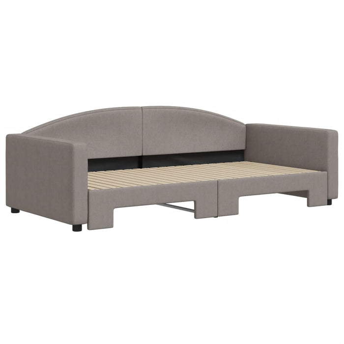 Pat de zi cu extensie, gri taupe, 100x200 cm, textil - WALTI WALTI