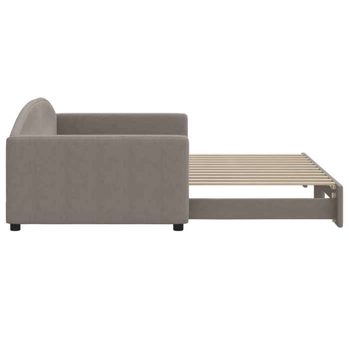 Pat de zi cu extensie, gri taupe, 100x200 cm, textil - WALTI WALTI