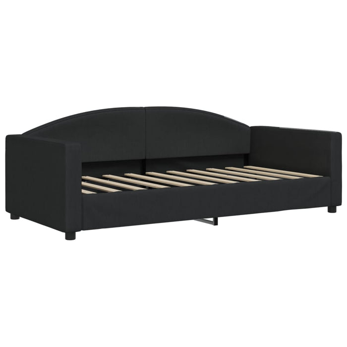 Pat de zi cu extensie, negru, 90x190 cm, textil - WALTI WALTI