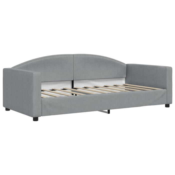 Pat de zi cu extensie și saltele, gri deschis 90x190 cm textil WALTI