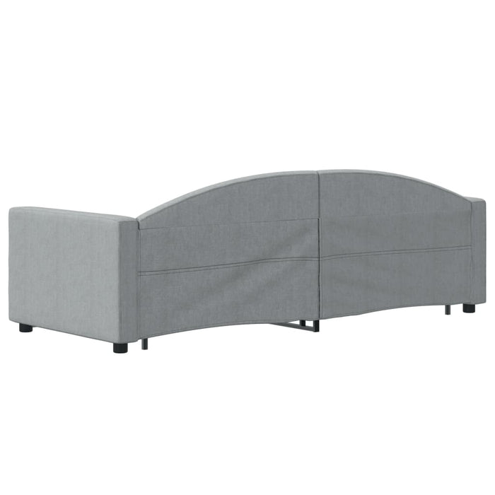 Pat de zi cu extensie și sertare, gri deschis, 80x200 cm textil - WALTI WALTI
