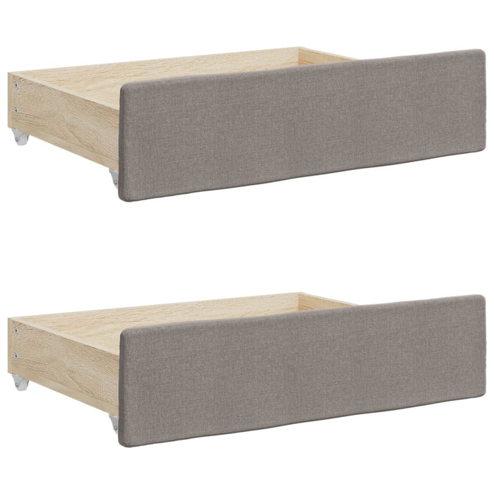 Pat de zi cu extensie și sertare, gri taupe, 80x200 cm, textil - WALTI WALTI