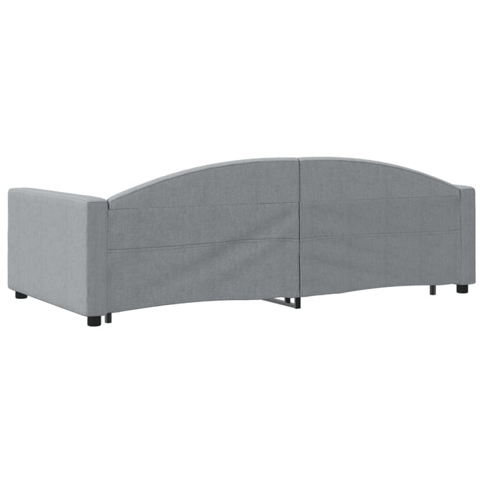 Pat de zi cu extensie și sertare, gri deschis 100x200 cm textil - WALTI WALTI