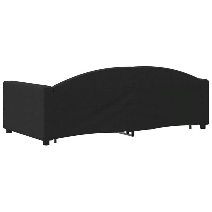 Pat de zi cu extensie și sertare, negru, 90x190cm, textil - WALTI WALTI