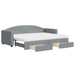 Pat de zi cu extensie și sertare, gri deschis, 80x200 cm textil - WALTI WALTI