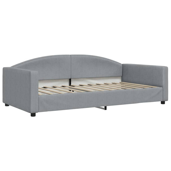 Pat de zi cu extensie și sertare, gri deschis 100x200 cm textil - WALTI WALTI