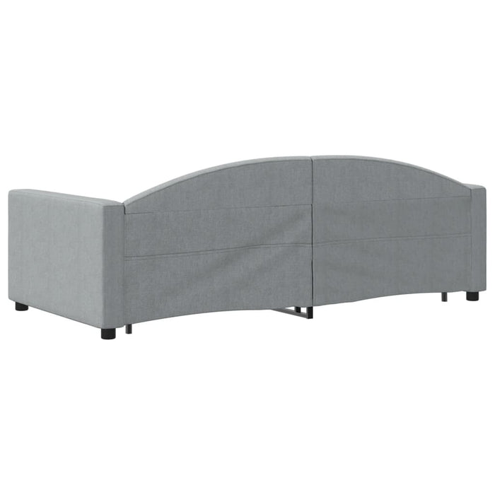 Pat de zi cu extensie/sertare, gri deschis, 100x190 cm, textil - WALTI WALTI