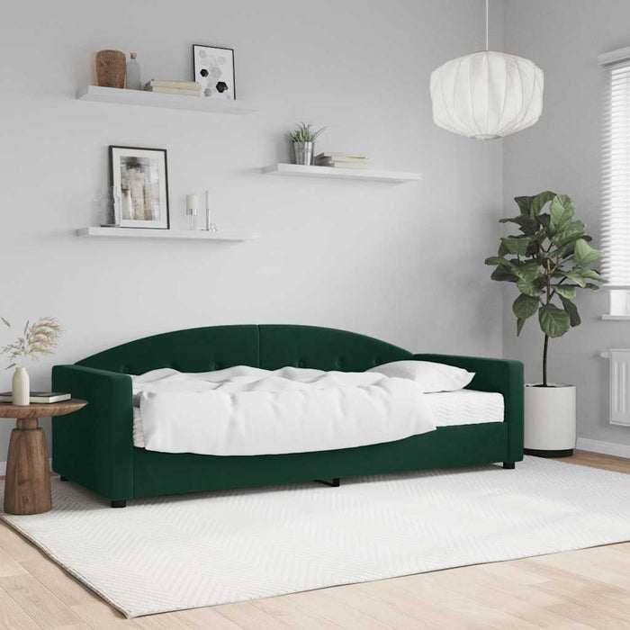 Pat de zi cu saltea, verde închis, 80x200 cm, catifea - WALTI WALTI