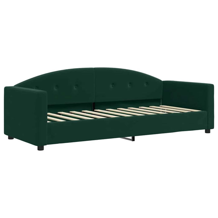 Pat de zi cu extensie și saltele verde închis 80x200 cm catifea WALTI