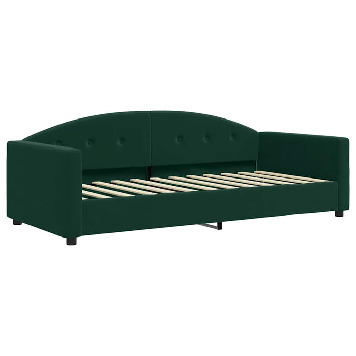 Pat de zi cu extensie și saltele verde închis 90x200 cm catifea - WALTI WALTI