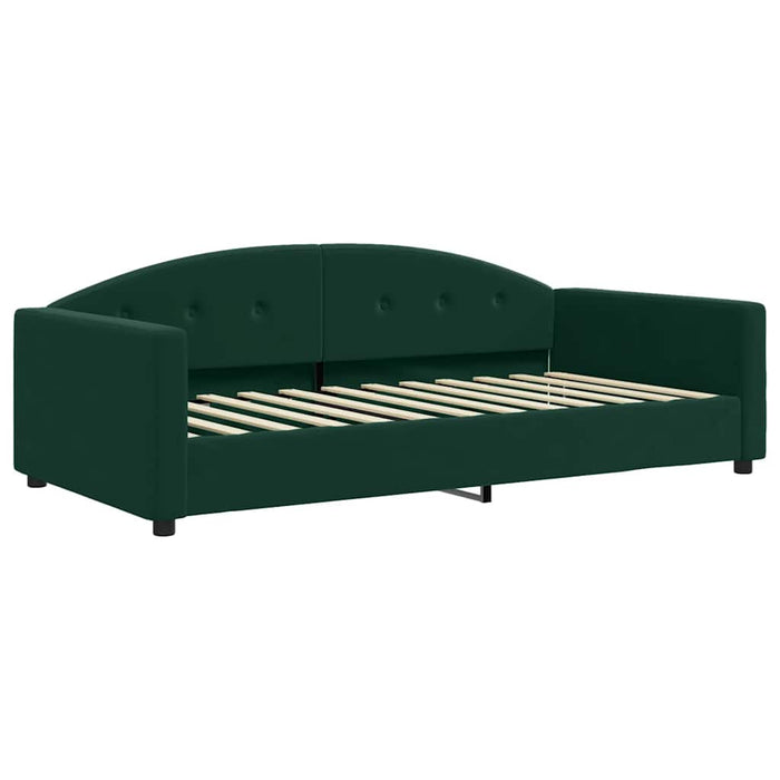 Pat de zi cu extensie și saltele verde închis 100x200cm catifea - WALTI WALTI