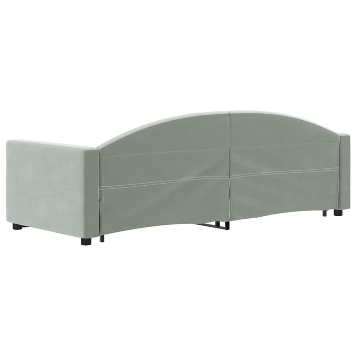 Pat de zi cu extensie și sertare, gri deschis 80x200 cm catifea - WALTI WALTI