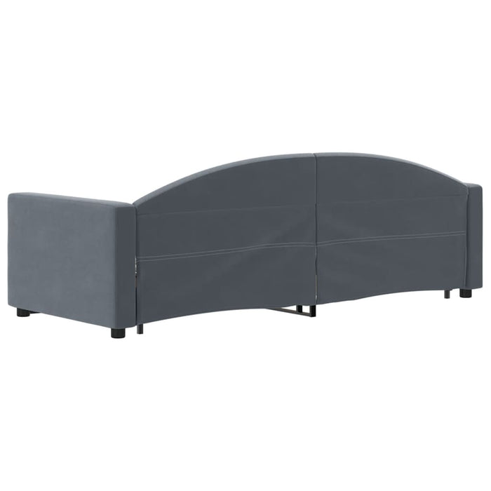 Pat de zi cu extensie și sertare gri închis 80x200 cm catifea WALTI