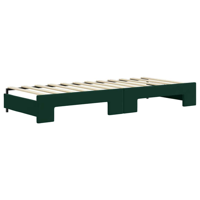 Pat de zi cu extensie și sertare verde închis 80x200 cm catifea WALTI