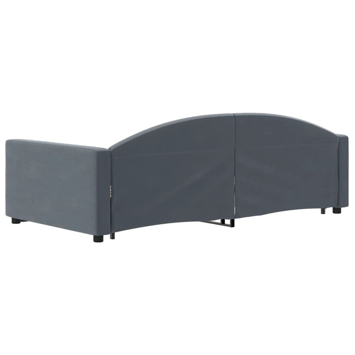 Pat de zi cu extensie și sertare gri închis 90x200 cm catifea - WALTI WALTI