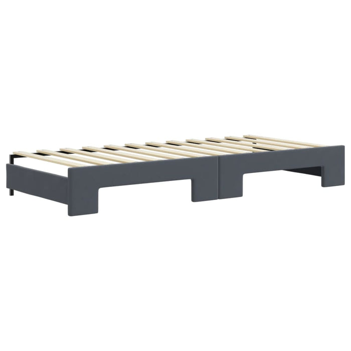 Pat de zi cu extensie și sertare gri închis 90x200 cm catifea - WALTI WALTI