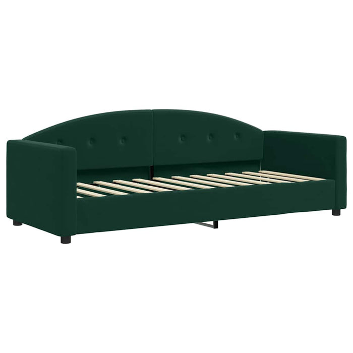 Pat de zi cu extensie și sertare verde închis 80x200 cm catifea WALTI