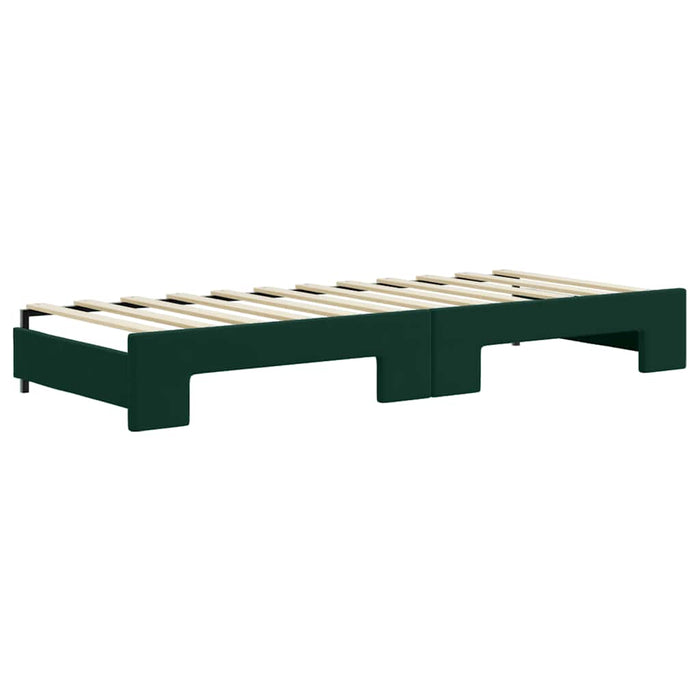 Pat de zi cu extensie și sertare verde închis 80x200 cm catifea WALTI