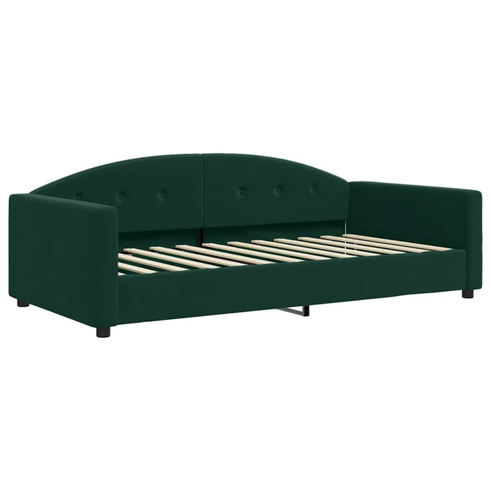Pat de zi cu extensie și sertare verde închis 100x200cm catifea - WALTI WALTI
