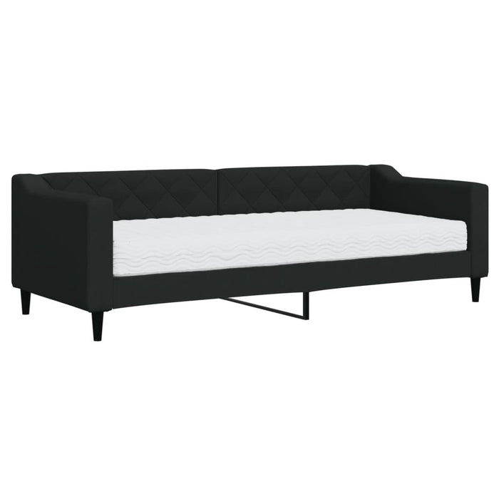 Pat de zi cu saltea, negru, 80x200 cm, textil - WALTI WALTI