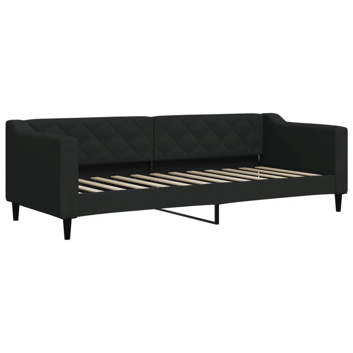 Pat de zi cu saltea, negru, 80x200 cm, textil - WALTI WALTI