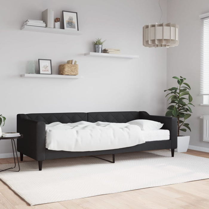 Pat de zi cu saltea, negru, 80x200 cm, textil - WALTI WALTI