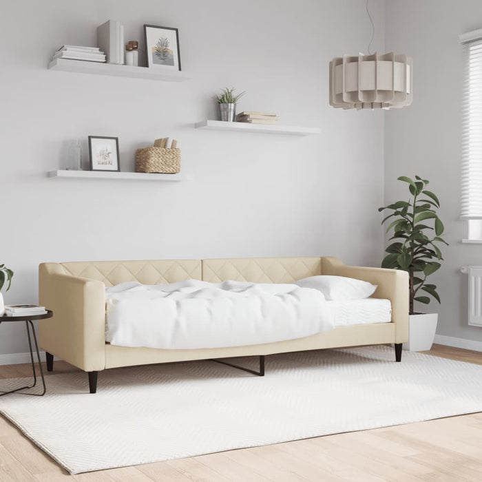 Pat de zi cu saltea, crem, 80x200 cm, textil - WALTI WALTI