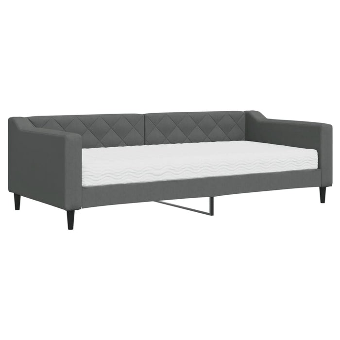 Pat de zi cu saltea, gri închis, 90x200 cm, textil - WALTI WALTI
