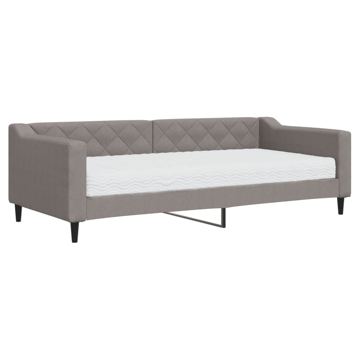 Pat de zi cu saltea, gri taupe, 90x200 cm, textil - WALTI WALTI