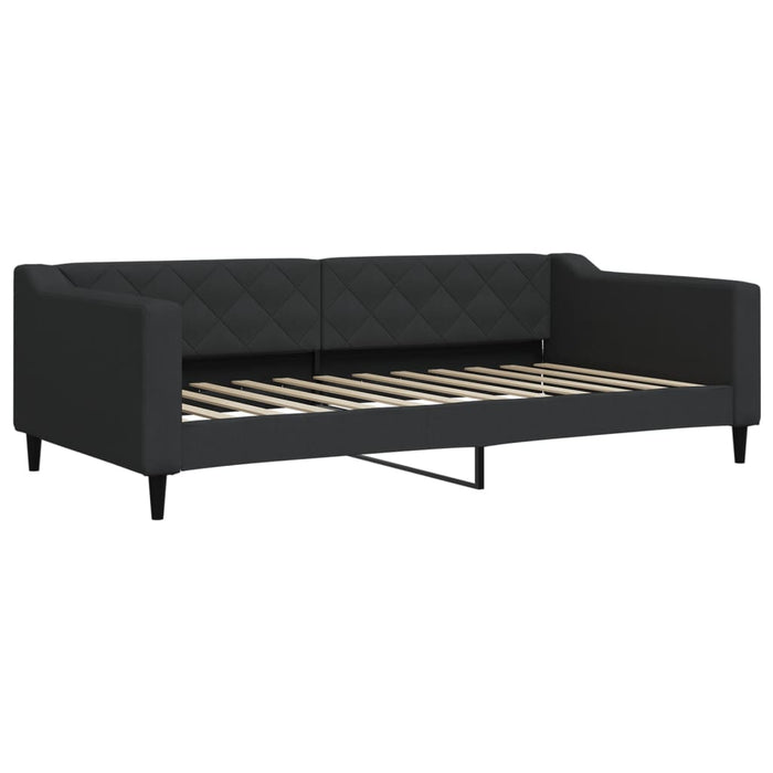 Pat de zi cu saltea, negru, 100x200 cm, textil - WALTI WALTI