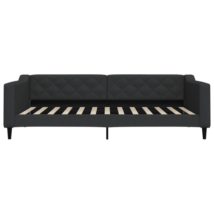 Pat de zi cu saltea, negru, 100x200 cm, textil - WALTI WALTI