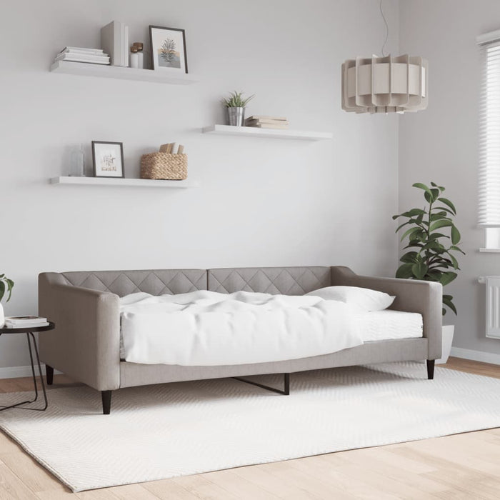 Pat de zi cu saltea, gri taupe, 100x200 cm, textil - WALTI WALTI