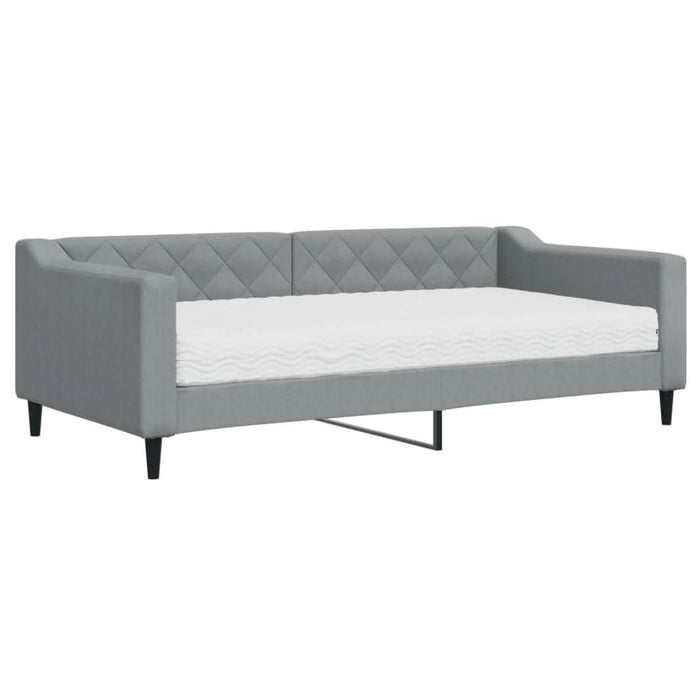Pat de zi cu saltea, gri deschis, 90x190 cm, textil - WALTI WALTI